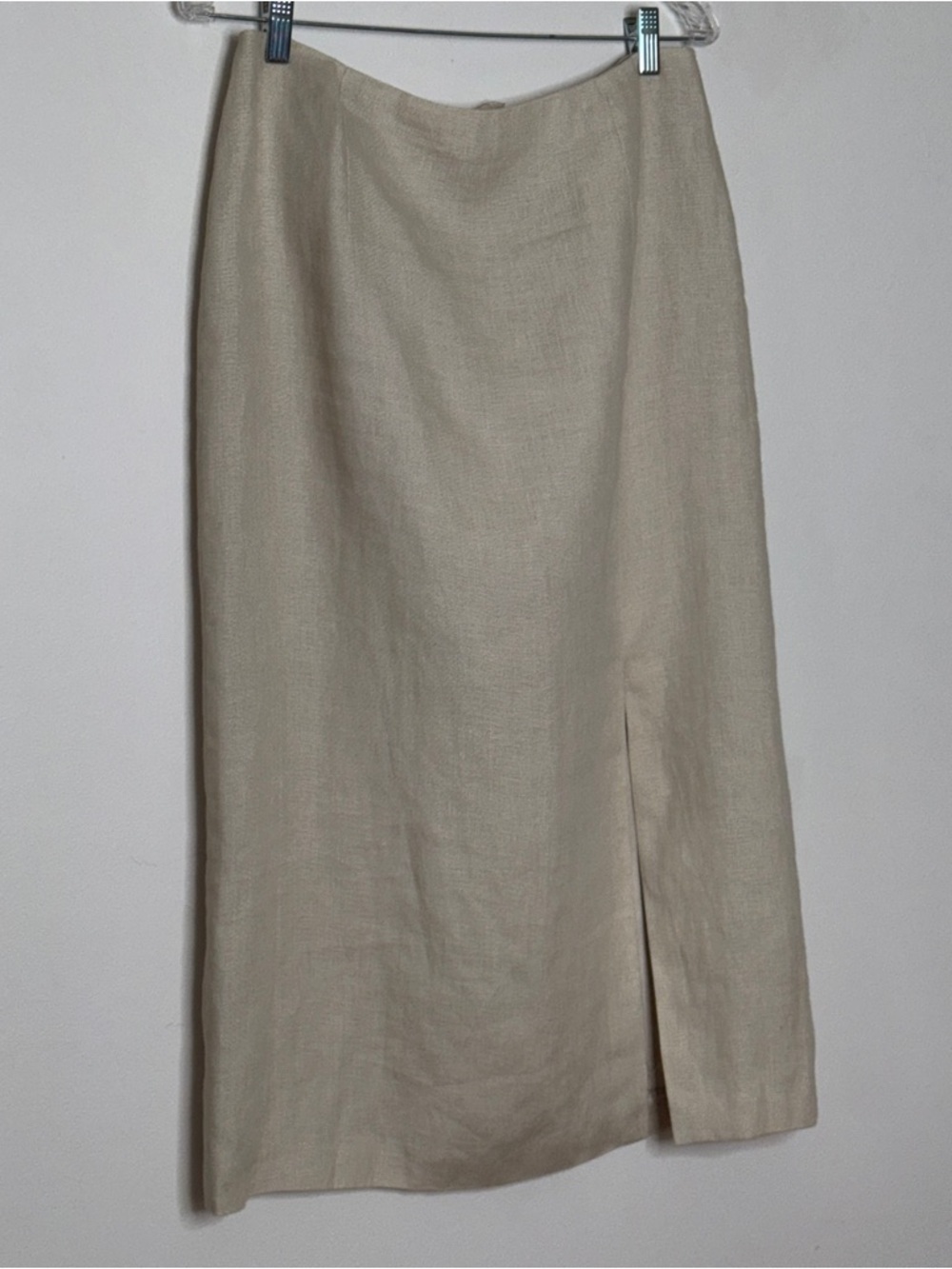 Talbots Vintage Irish Linen Maxi Skirt Beige Size 12